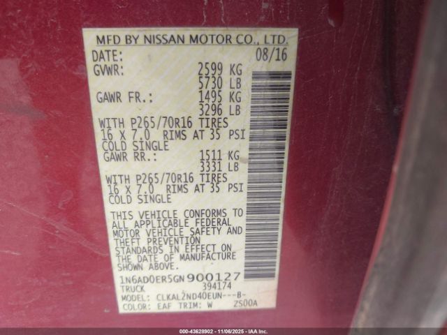 Nissan Frontier Sv Image 8