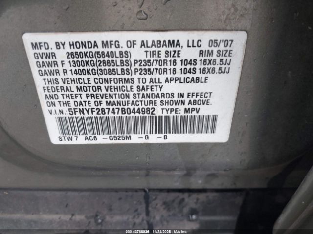 Honda Pilot Ex-l Image 8